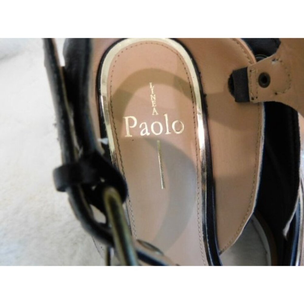 Linea Paolo Ella Wedge Sandal Black white Print size 8 - Picture 6 of 11